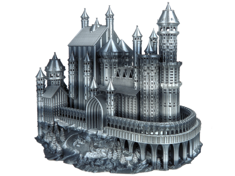 Castle 3D printed with the Rosa3D PLA Multicolor Silk filament in Moon